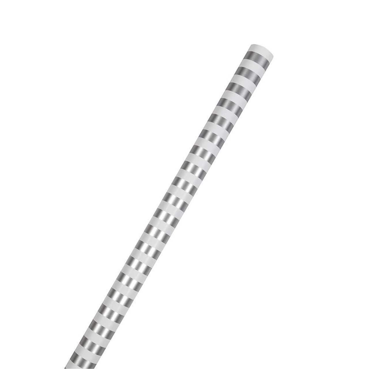 JAM Paper Wrapping Paper with White Stripes, 3ct.